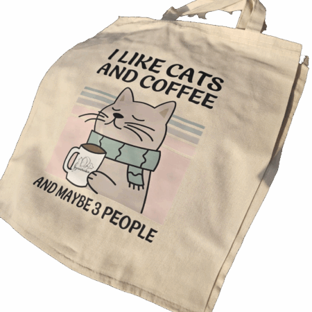I like Cats and Coffee Tas - Stichting Feyzanimalove