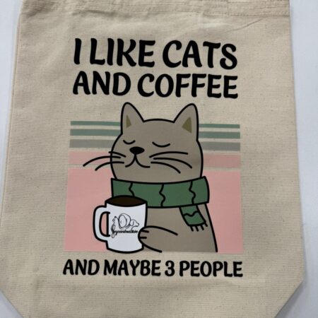 Canvas tas - I like Cats and Coffee